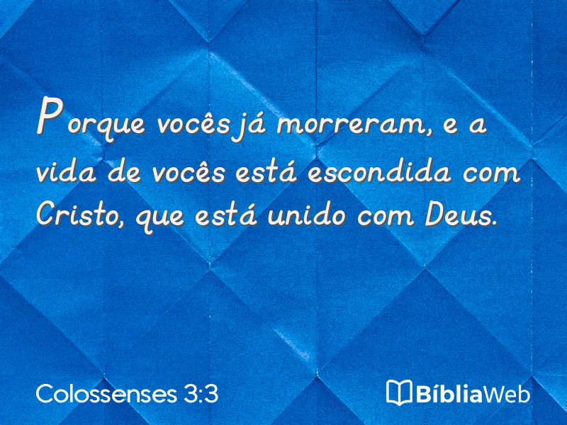 Colossenses 3:3 em imagem para compartilhar