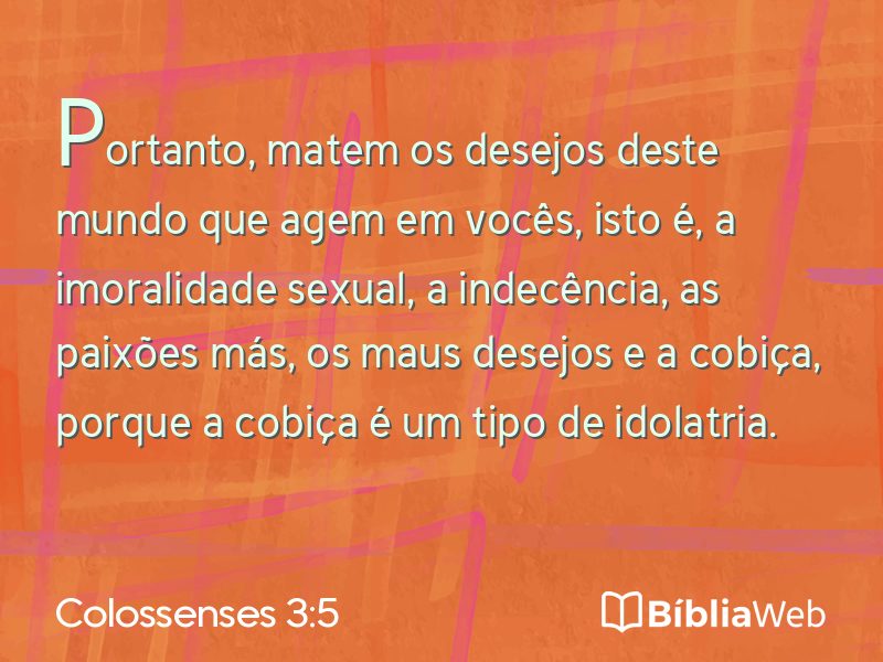 Colossenses 3:5 em imagem para compartilhar