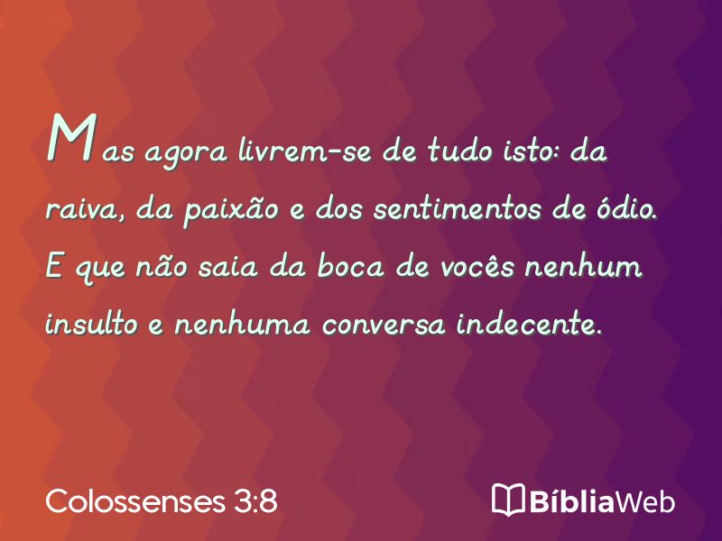 Colossenses 3:8 em imagem para compartilhar