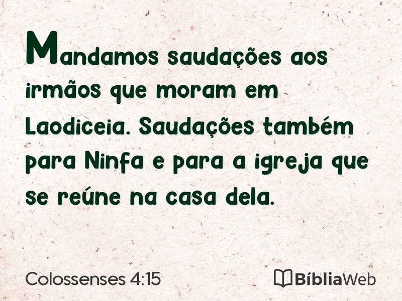 Colossenses 4:15 em imagem para compartilhar