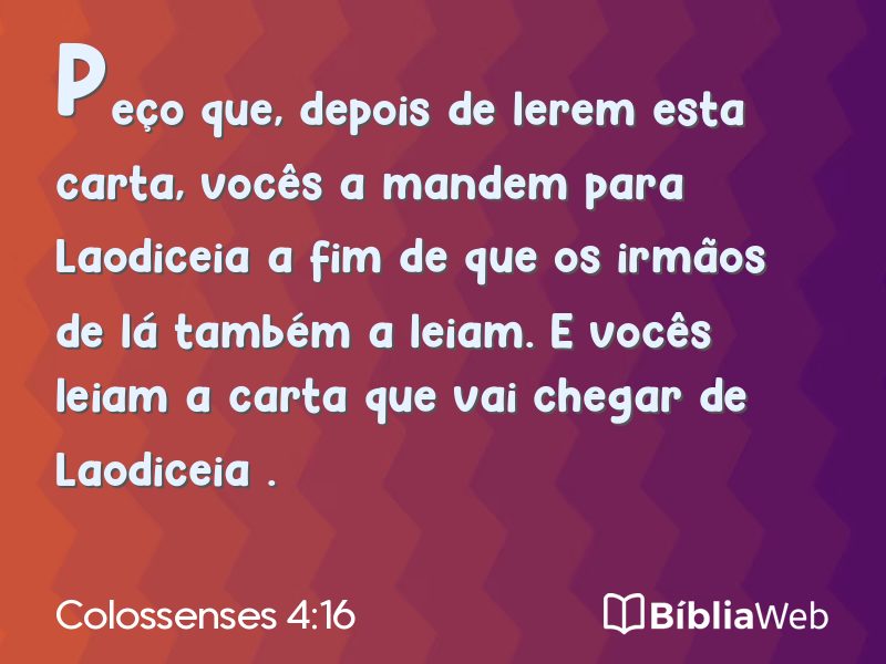 Colossenses 4:16 em imagem para compartilhar