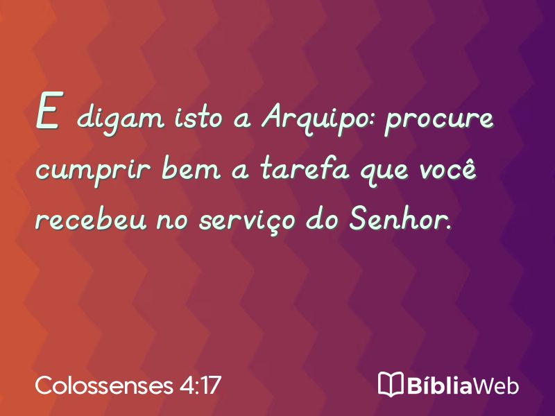 Colossenses 4:17 em imagem para compartilhar
