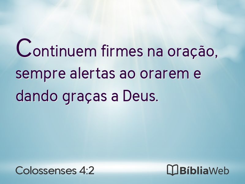 Colossenses 4:2 em imagem para compartilhar