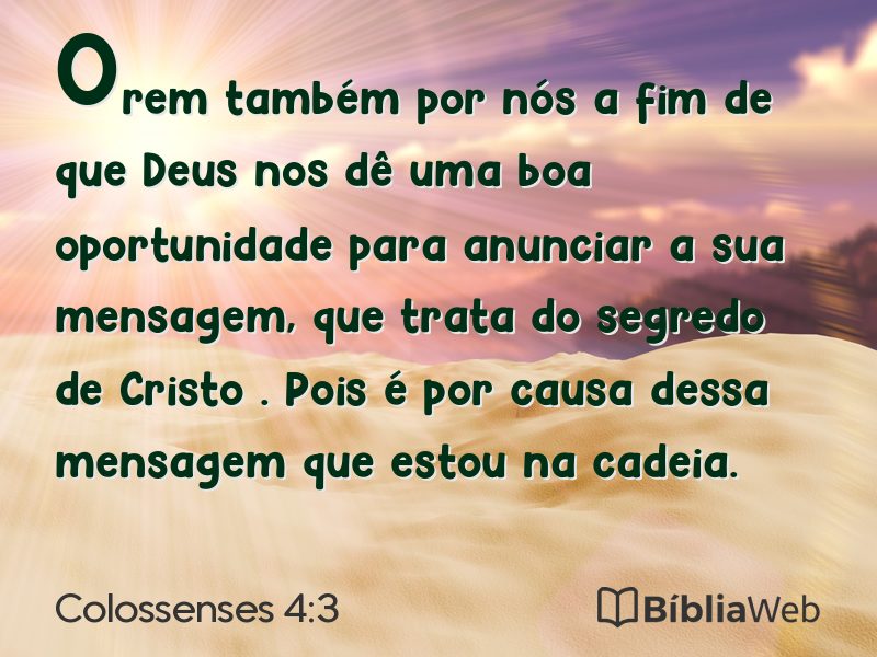 Colossenses 4:3 em imagem para compartilhar