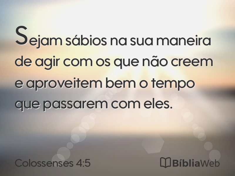 Colossenses 4:5 em imagem para compartilhar