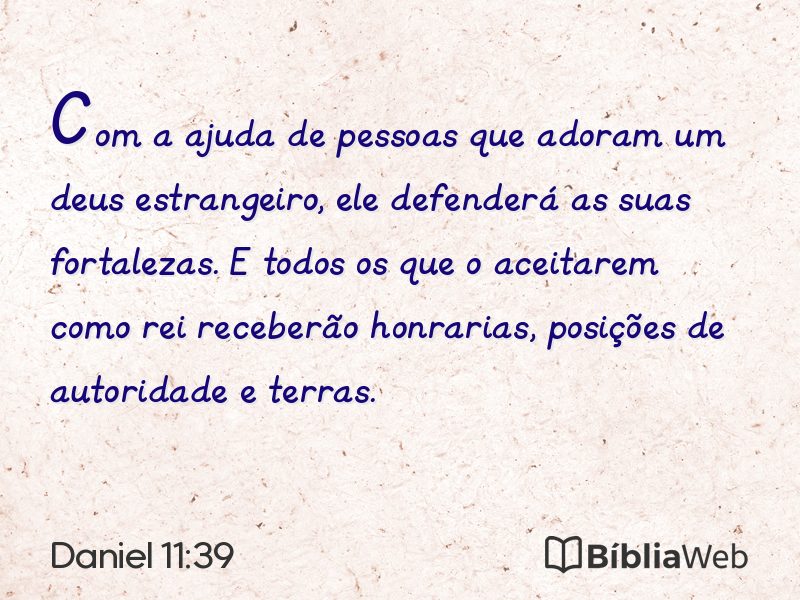 Daniel 11:39 em imagem para compartilhar