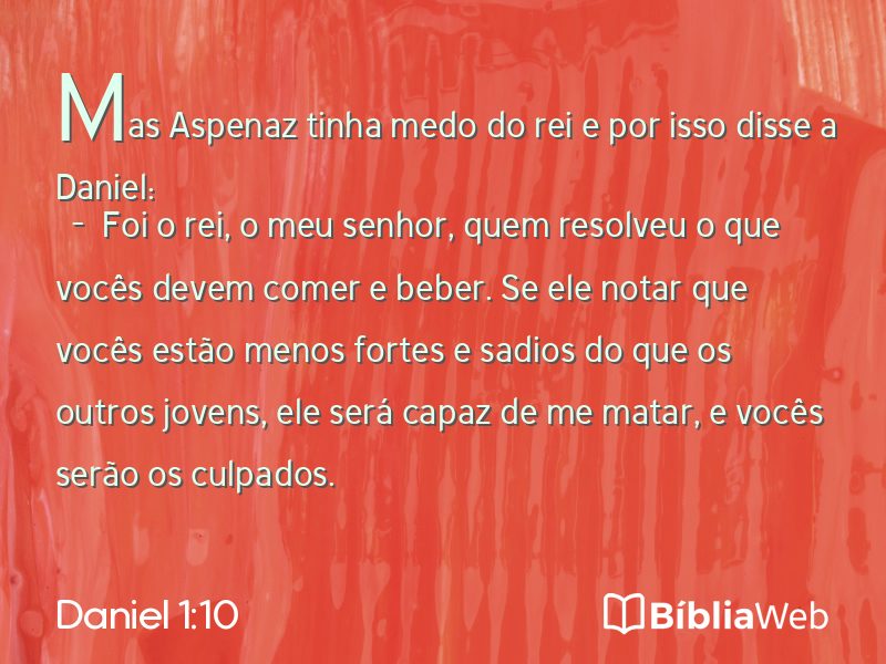 Daniel 1:10 em imagem para compartilhar