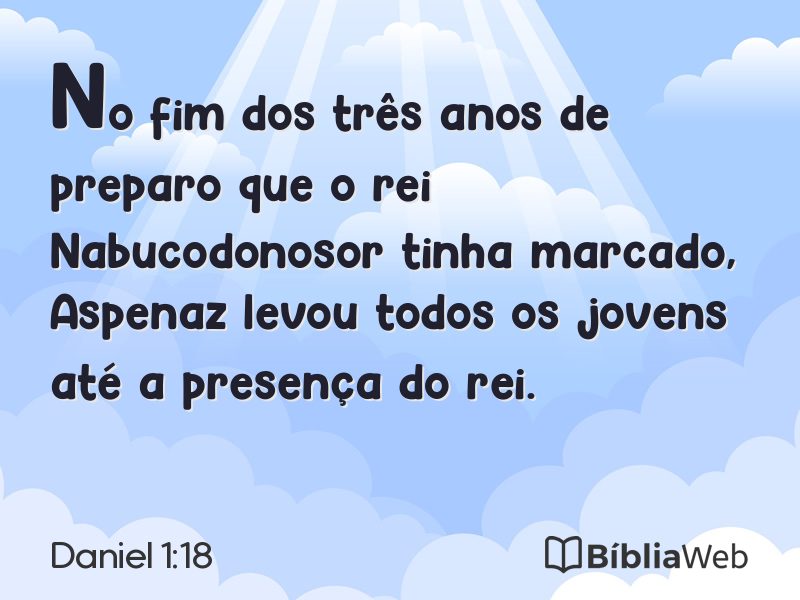 Daniel 1:18 em imagem para compartilhar
