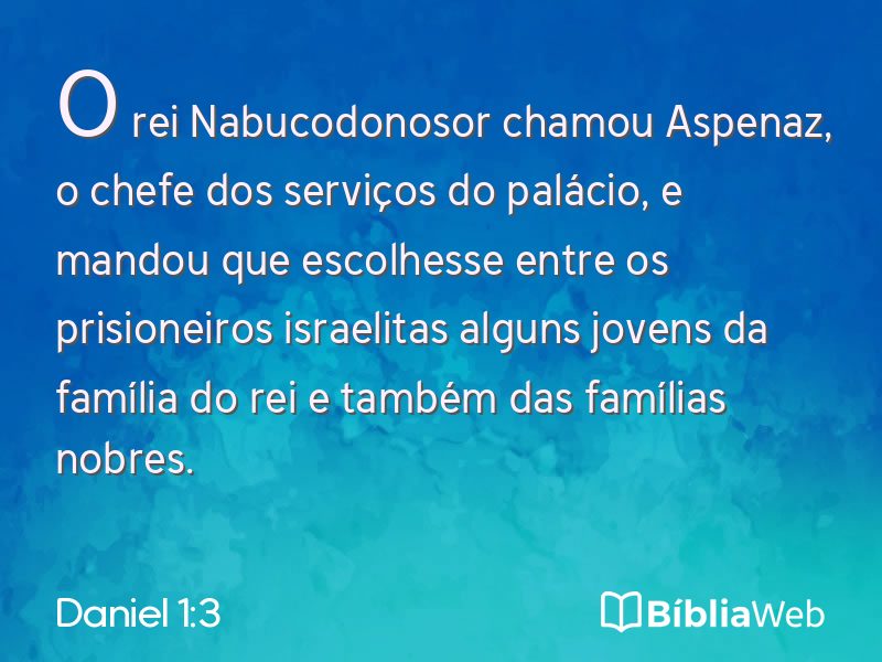 Daniel 1:3 em imagem para compartilhar