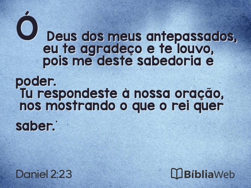 Daniel 2:23 em imagem para compartilhar