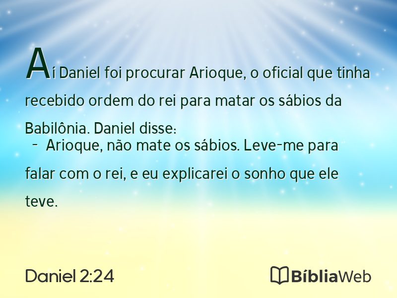 Daniel 2:24 em imagem para compartilhar