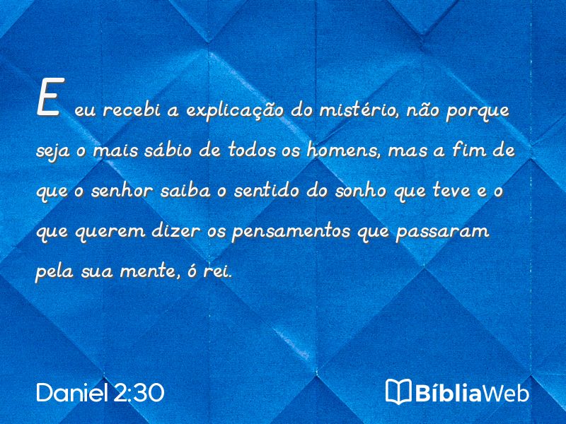 Daniel 2:30 em imagem para compartilhar