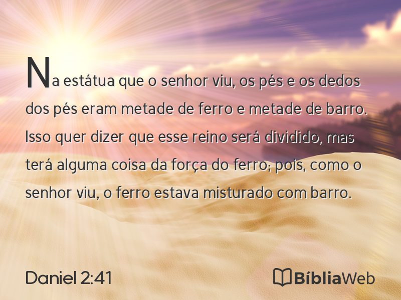 Daniel 2:41 em imagem para compartilhar