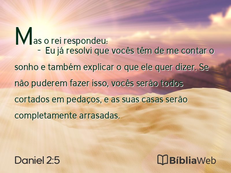 Daniel 2:5 em imagem para compartilhar
