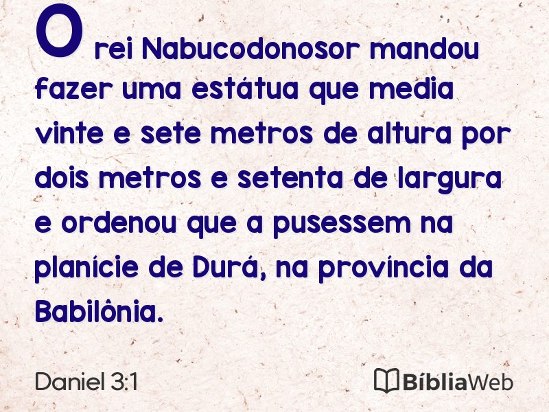 Daniel 3:1 em imagem para compartilhar