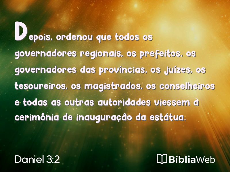 Daniel 3:2 em imagem para compartilhar
