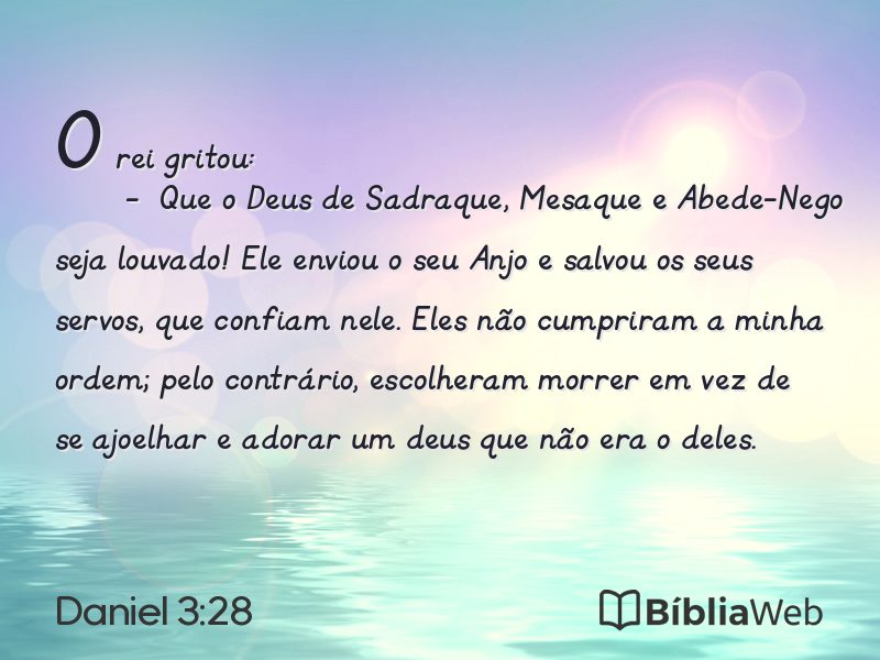 Daniel 3:28 em imagem para compartilhar