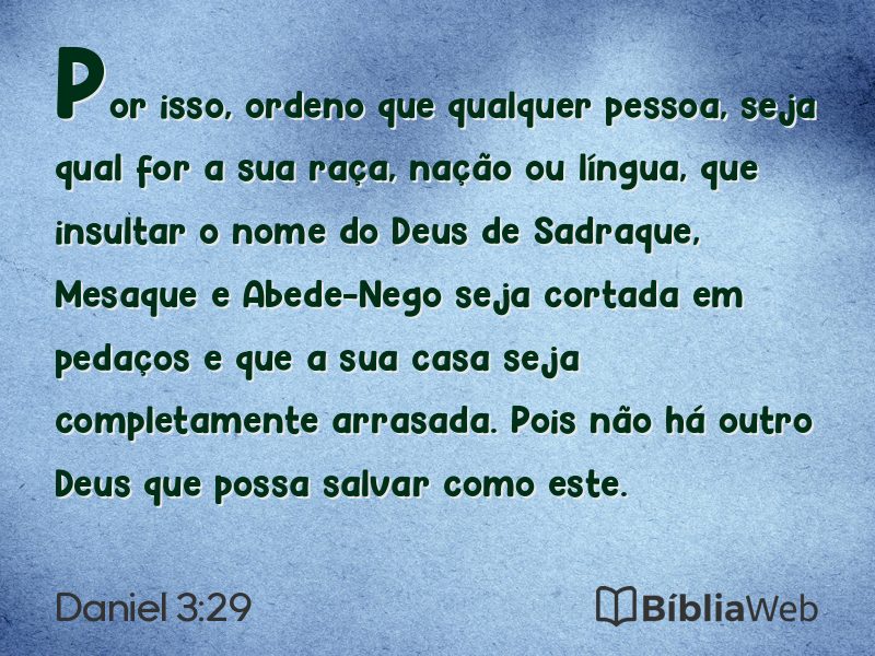 Daniel 3:29 em imagem para compartilhar