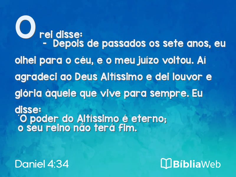 Daniel 4:34 em imagem para compartilhar