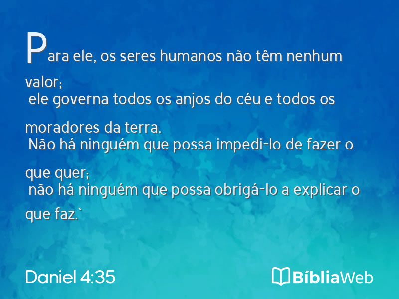 Daniel 4:35 em imagem para compartilhar
