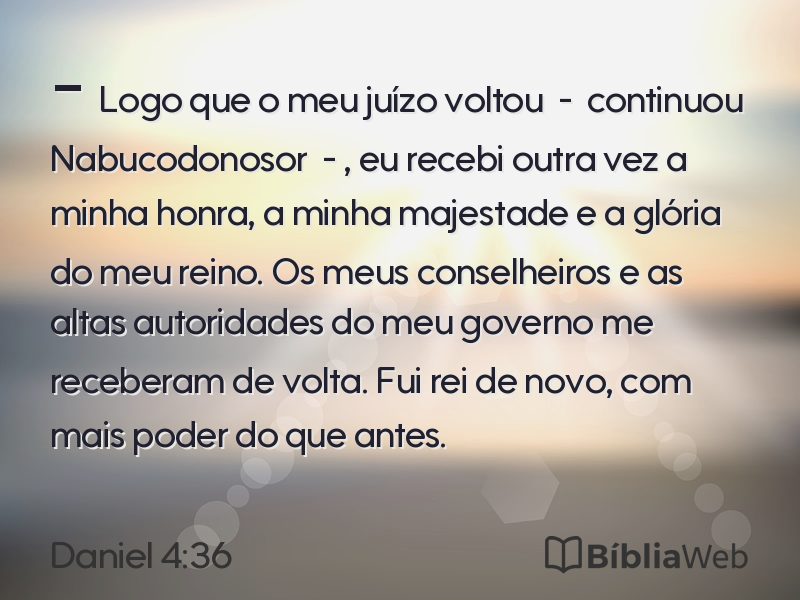 Daniel 4:36 em imagem para compartilhar