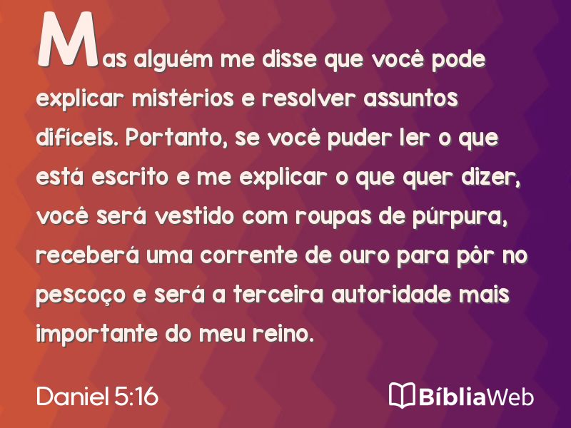 Daniel 5:16 em imagem para compartilhar