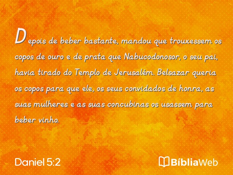 Daniel 5:2 em imagem para compartilhar
