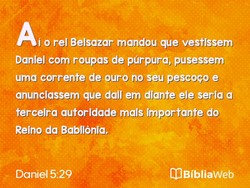 Daniel 5:29 em imagem para compartilhar