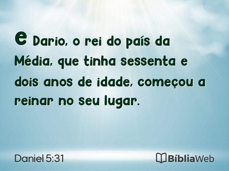 Daniel 5:31 em imagem para compartilhar