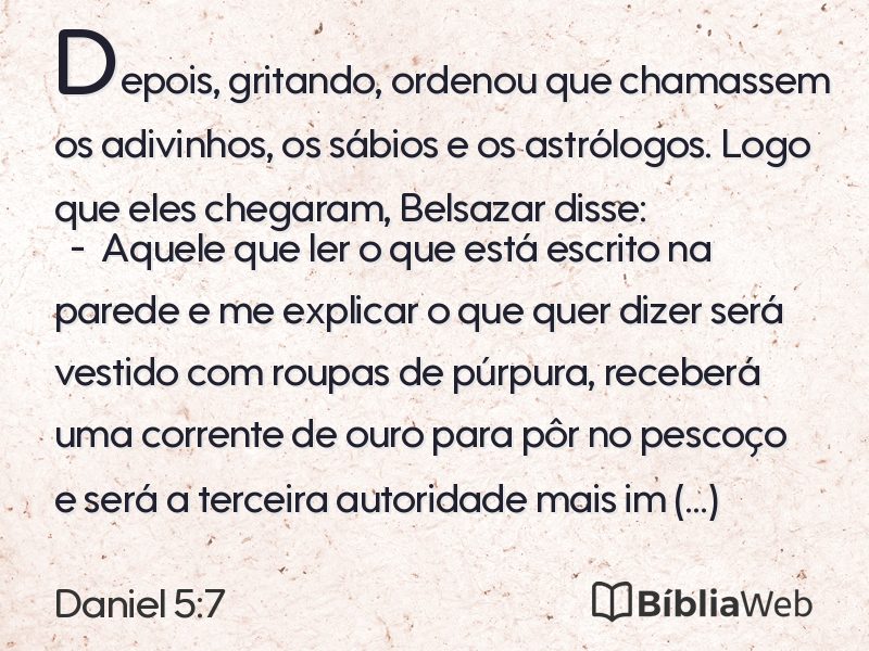 Daniel 5:7 em imagem para compartilhar