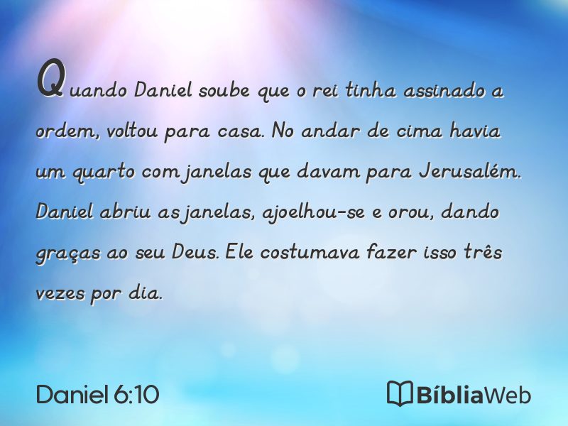 Daniel 6:10 em imagem para compartilhar