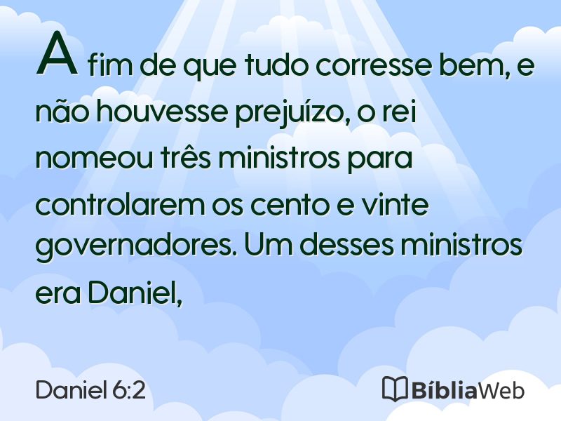 Daniel 6:2 em imagem para compartilhar