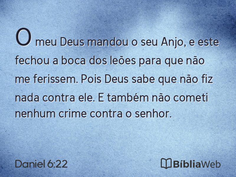Daniel 6:22 em imagem para compartilhar