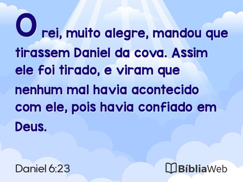 Daniel 6:23 em imagem para compartilhar