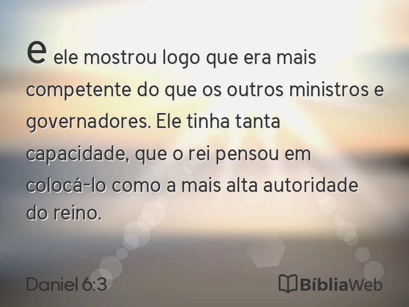Daniel 6:3 em imagem para compartilhar