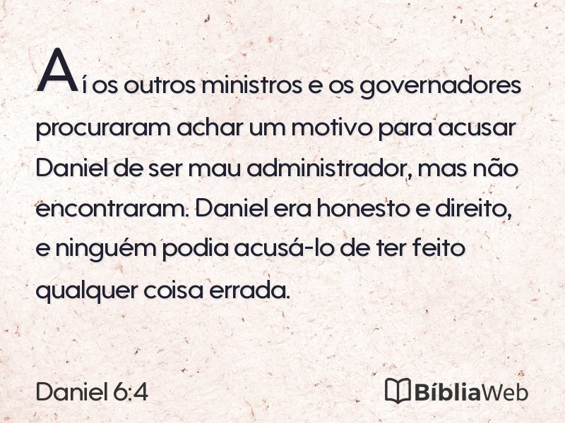 Daniel 6:4 em imagem para compartilhar
