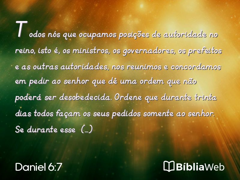 Daniel 6:7 em imagem para compartilhar