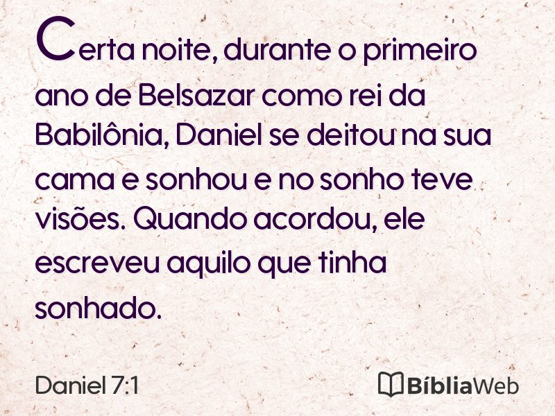 Daniel 7:1 em imagem para compartilhar