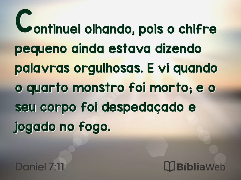 Daniel 7:11 em imagem para compartilhar