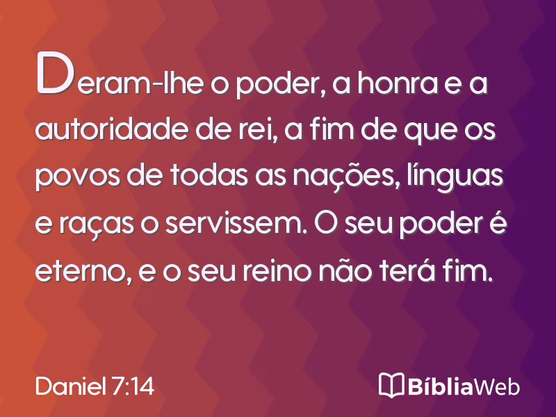 Daniel 7:14 em imagem para compartilhar