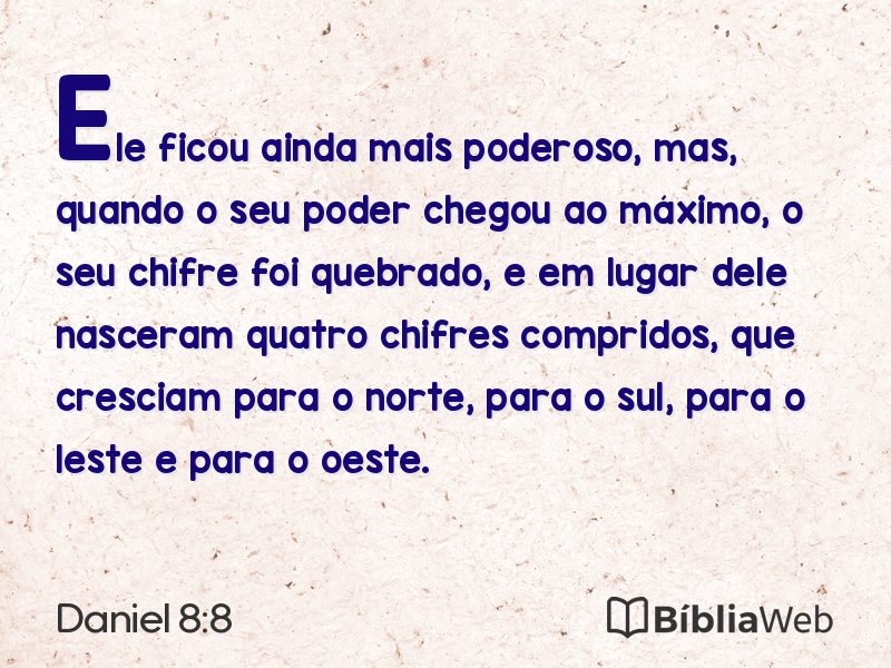 Daniel 8:8 em imagem para compartilhar