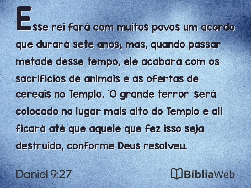 Daniel 9:27 em imagem para compartilhar