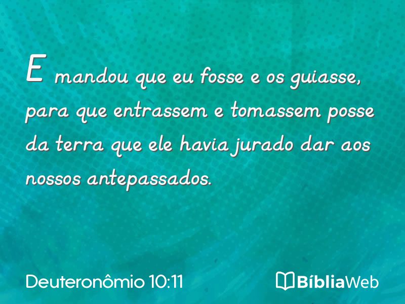 Deuteronômio 10:11 em imagem para compartilhar