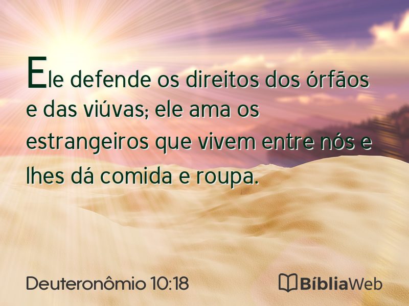 Deuteronômio 10:18 em imagem para compartilhar