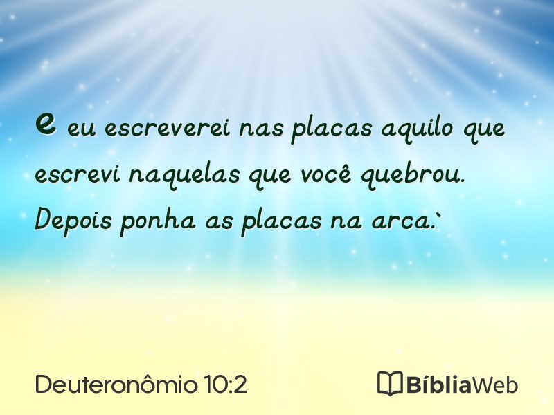 Deuteronômio 10:2 em imagem para compartilhar