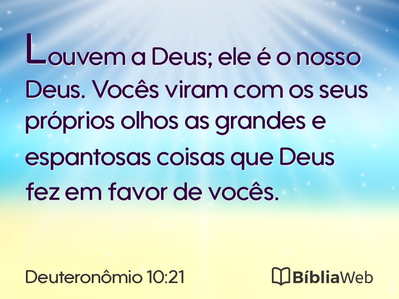 Deuteronômio 10:21 em imagem para compartilhar