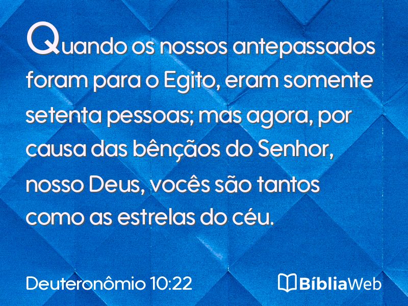 Deuteronômio 10:22 em imagem para compartilhar