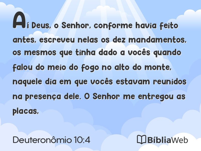 Deuteronômio 10:4 em imagem para compartilhar