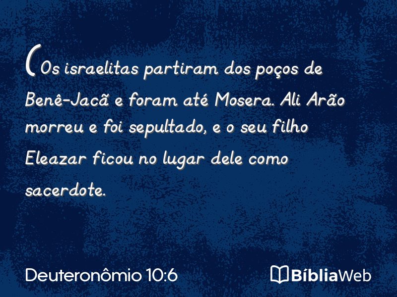 Deuteronômio 10:6 em imagem para compartilhar