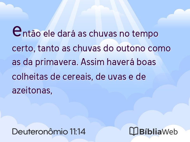 Deuteronômio 11:14 em imagem para compartilhar